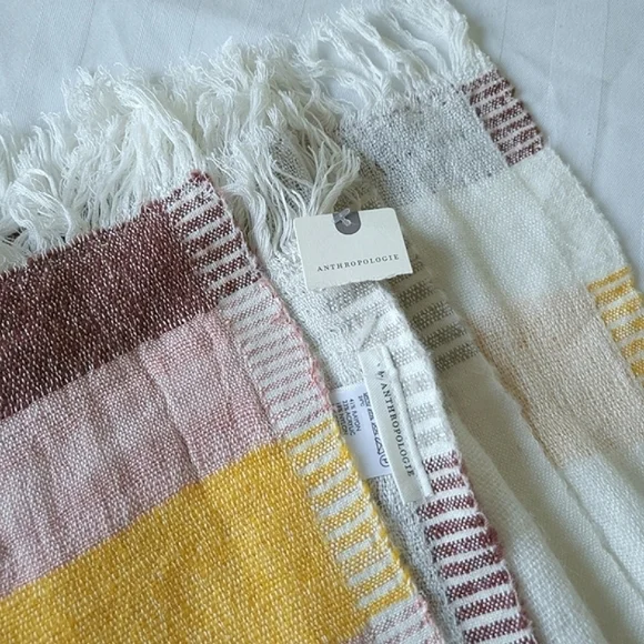 NWT Anthropologie Woven Blocked Stripe Throw Blanket - Picture 6 of 11